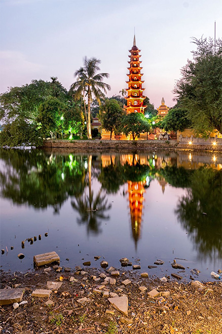 Lake at dusk: Hanoi is hyper-endemic risk for Japanese encephalitis